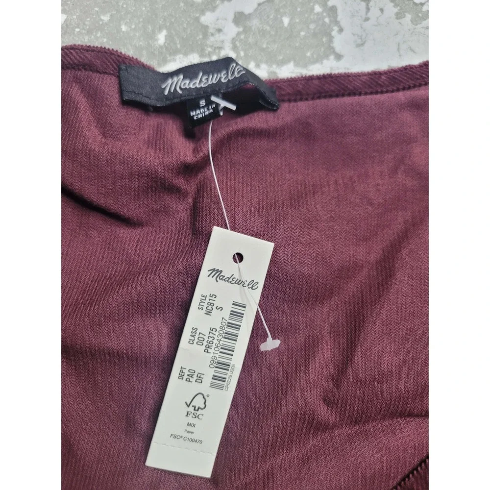 NEW Madewell Corduroy Puff-Sleeve Wrap Top Women's Small‎ 100% Cotton